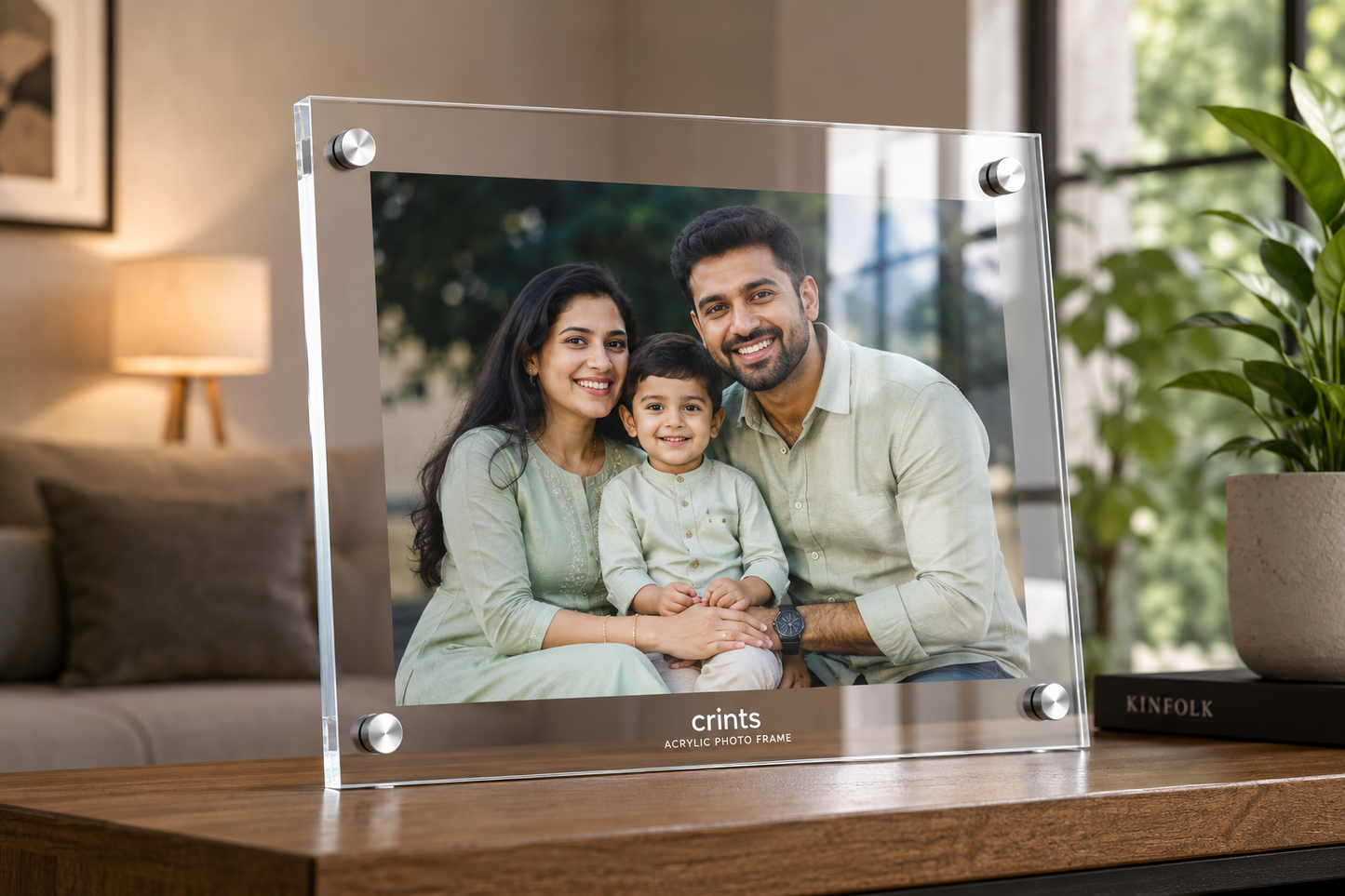 Acrylic Photo Frame with 4 Metal Studs | Personalized UV Printed Wall & Table Display