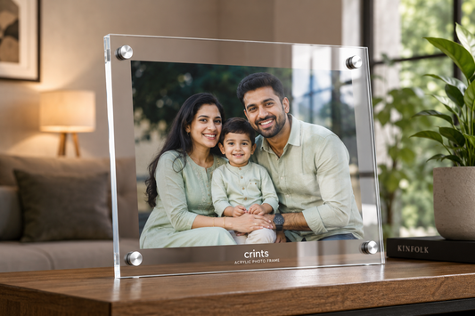 Acrylic Photo Frame with 4 Metal Studs | Personalized UV Printed Wall & Table Display